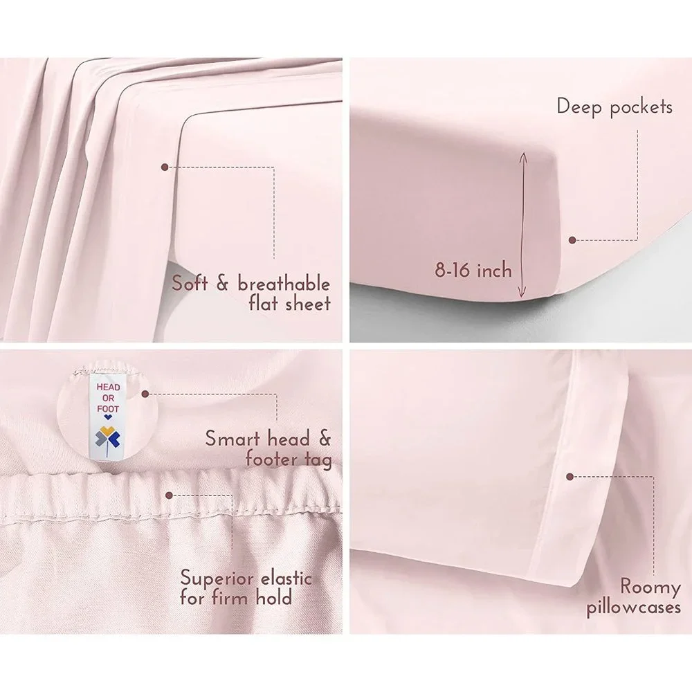 New California Design Den - California King Size Bed Sheets Soft 100% Cotton Coo - Picture 3 of 8